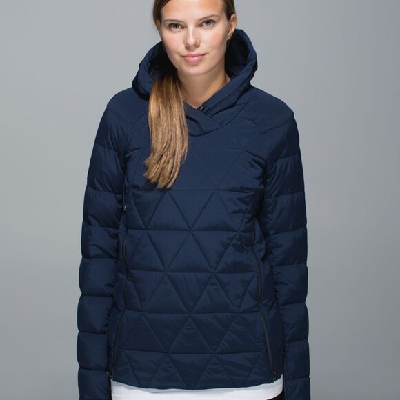 Lululemon Women's Black Fluffed Up Hooded Padded Pullover Puffer Jacket Size 6 - Picture 1 of 12